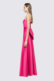 STRAPLESS SATIN GOWN