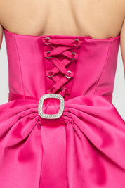 STRAPLESS SATIN GOWN