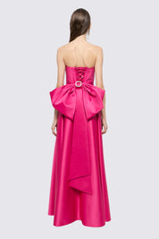 STRAPLESS SATIN GOWN
