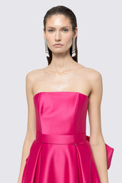 STRAPLESS SATIN GOWN