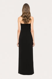 STRAPLESS BOW SLIT GOWN