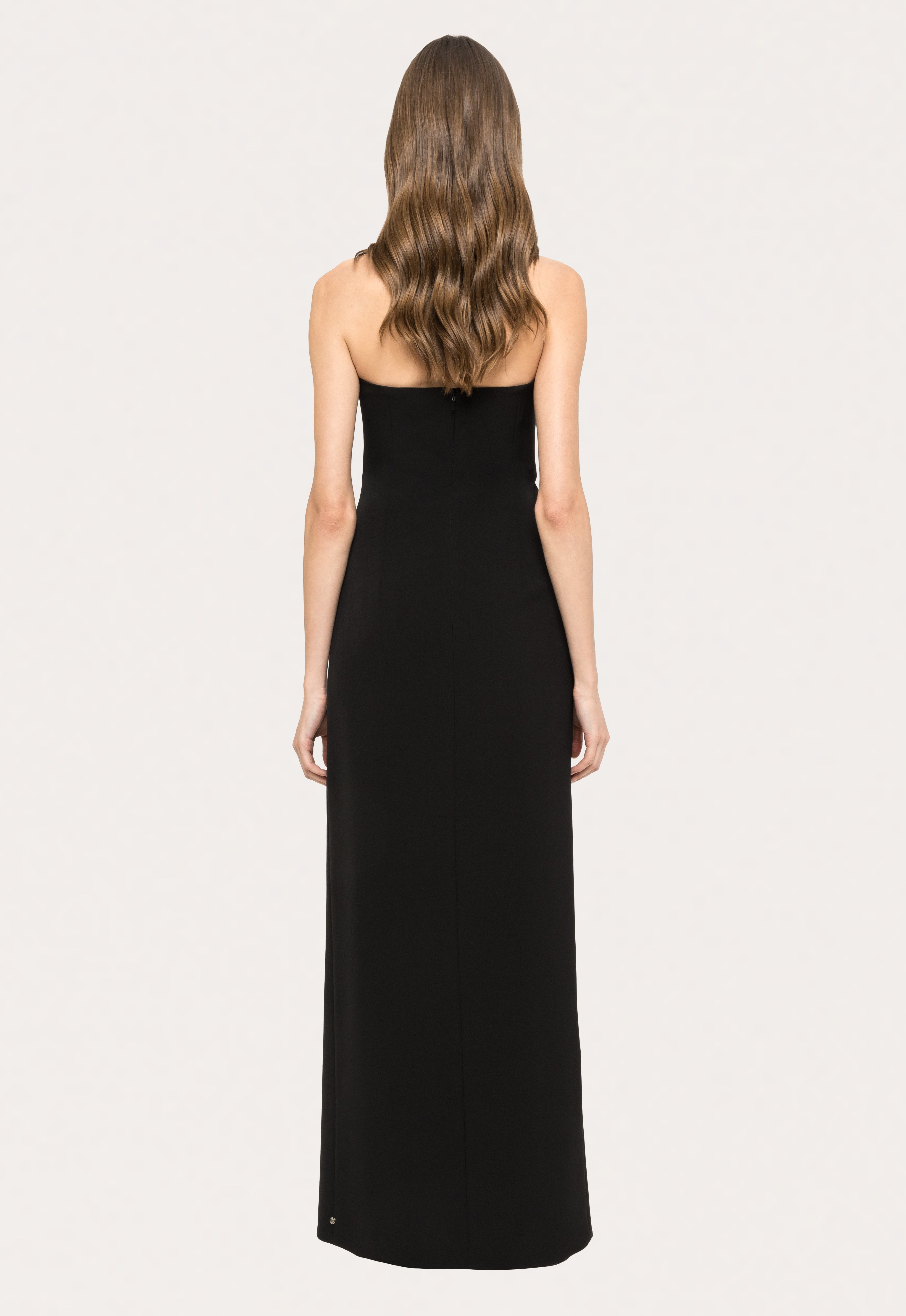 STRAPLESS BOW SLIT GOWN