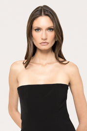 STRAPLESS BOW SLIT GOWN