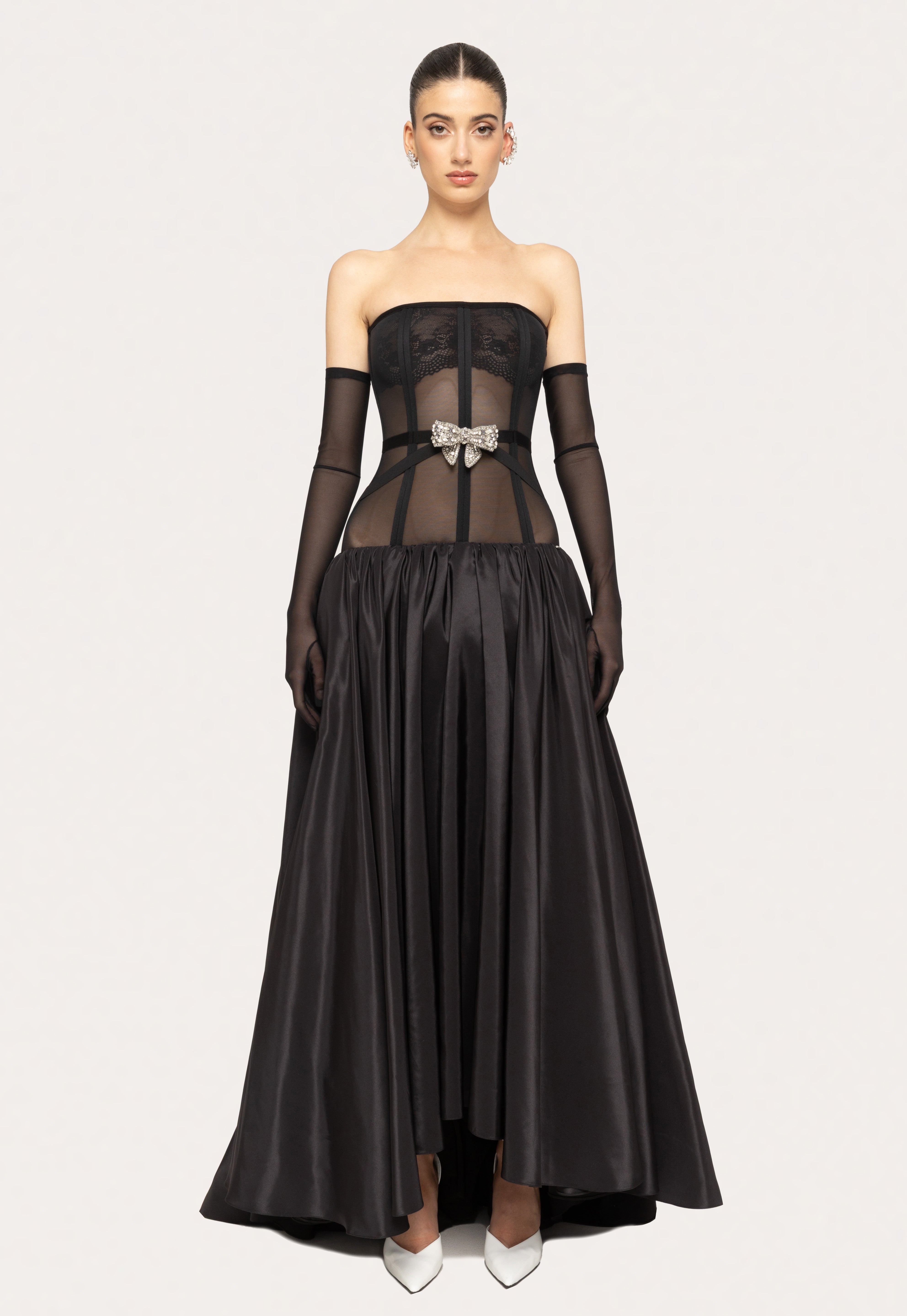 SHEER CORSET BALL GOWN