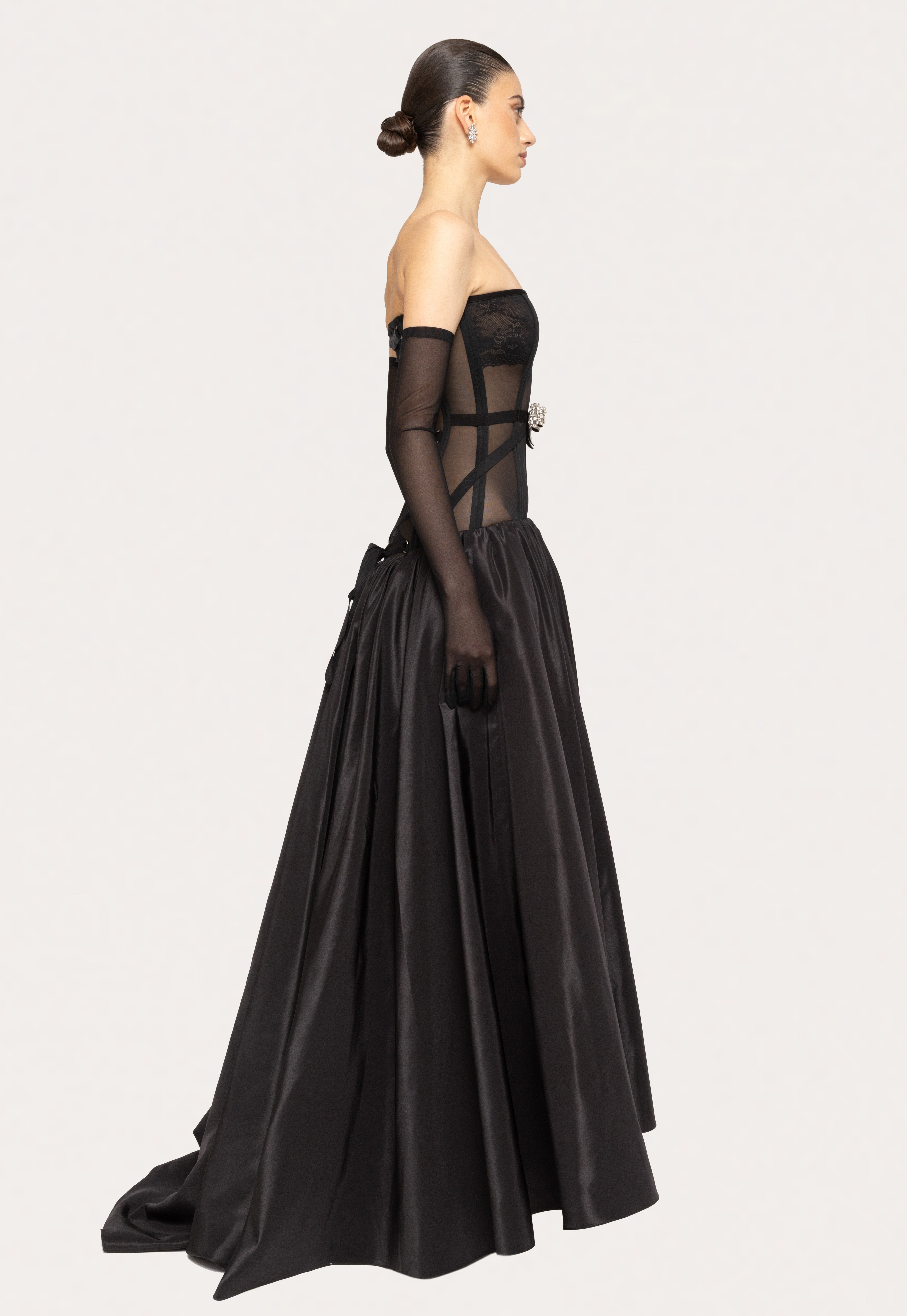 SHEER CORSET BALL GOWN