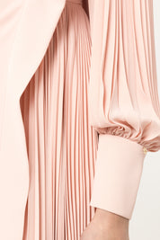 PLEATED MIDI DRESS WITH KNOT DETAIL