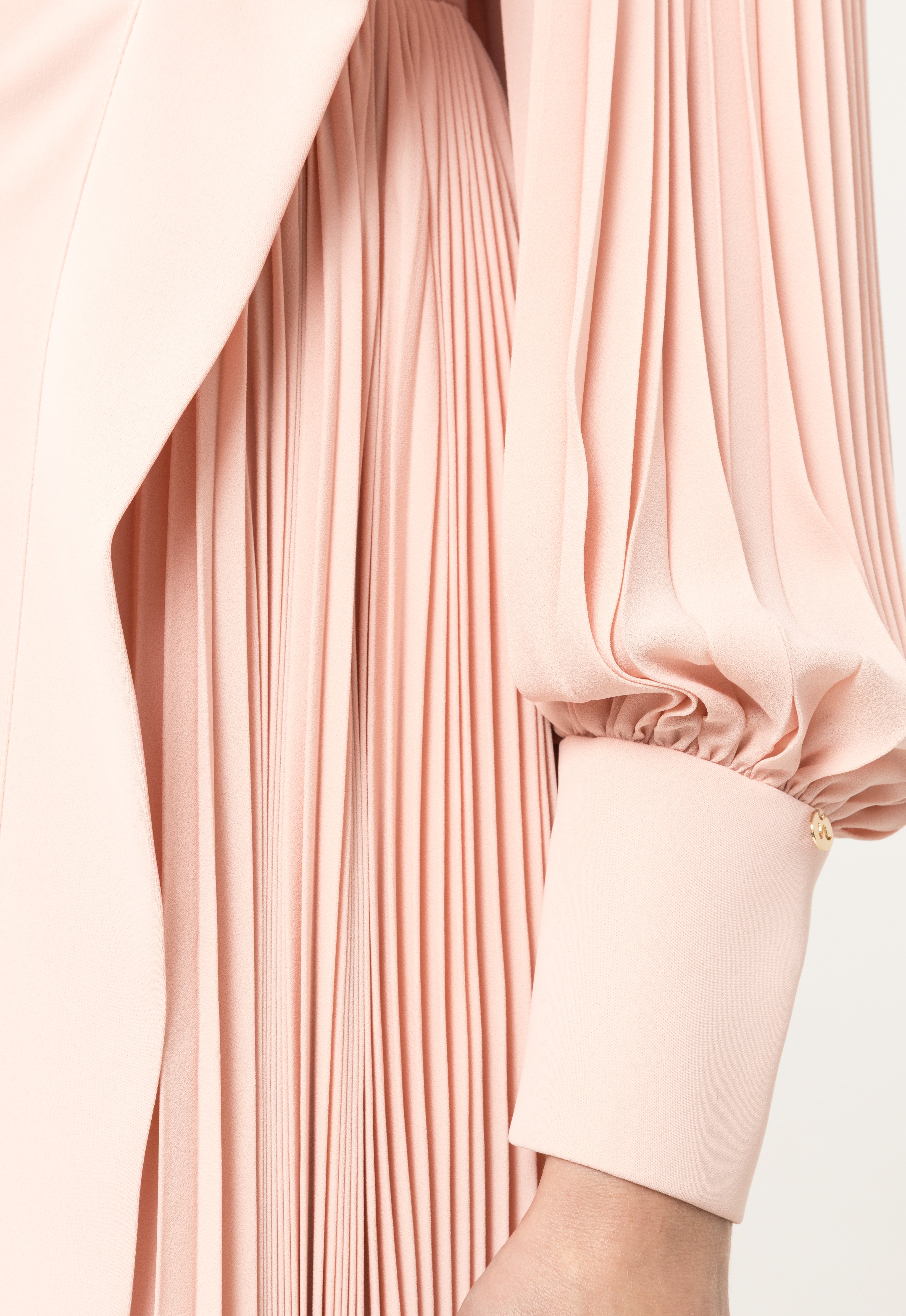 PLEATED MIDI DRESS WITH KNOT DETAIL