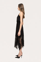 LACE SHEER MIDI DRESS