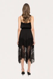 LACE SHEER MIDI DRESS