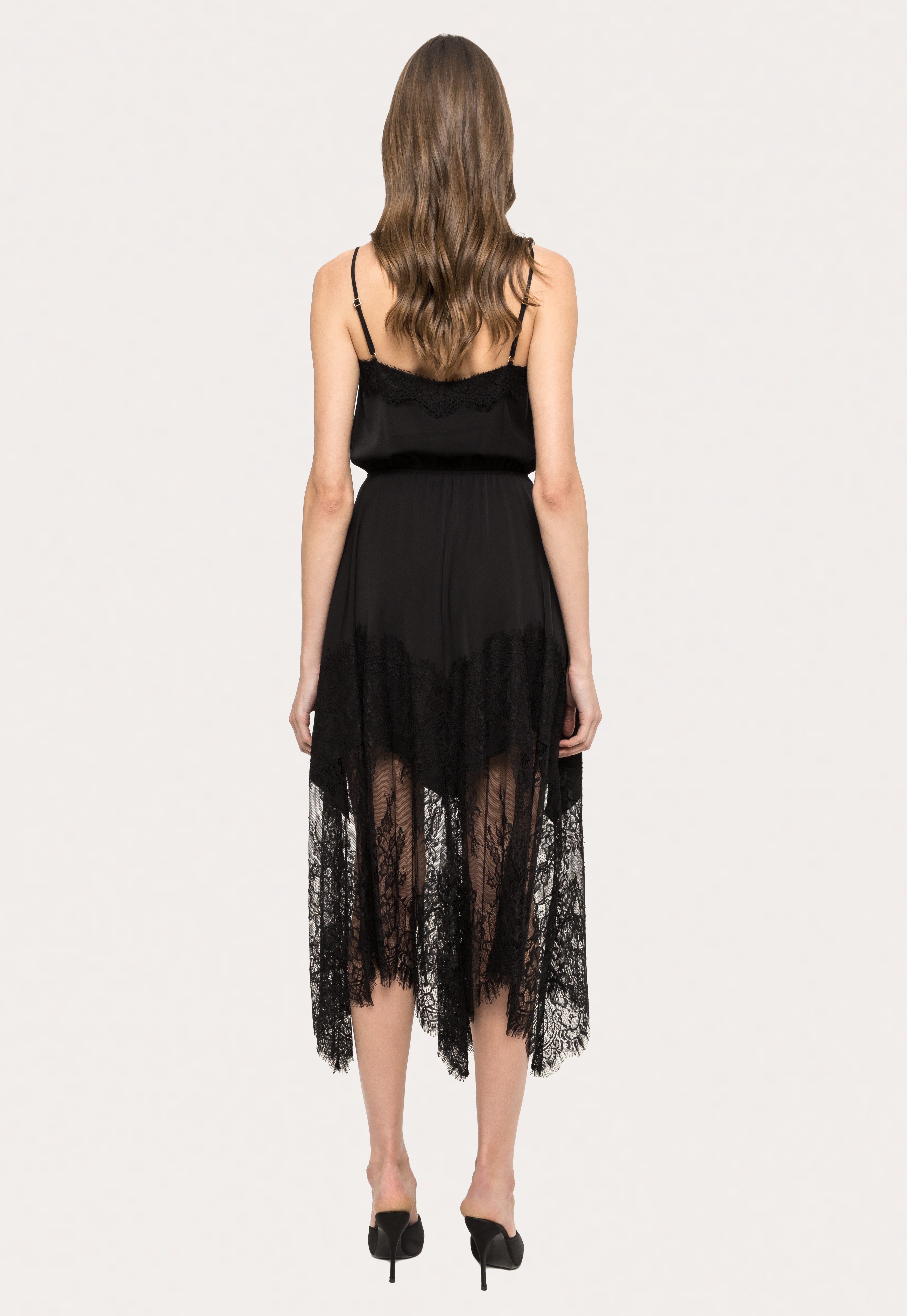 LACE SHEER MIDI DRESS