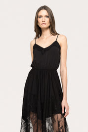 LACE SHEER MIDI DRESS