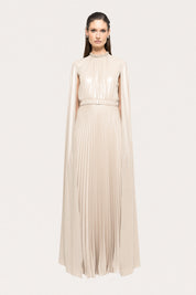 PLEATED CAPE GOWN