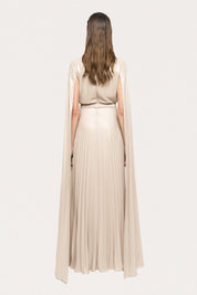 PLEATED CAPE GOWN