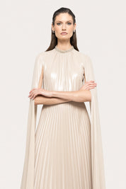 PLEATED CAPE GOWN