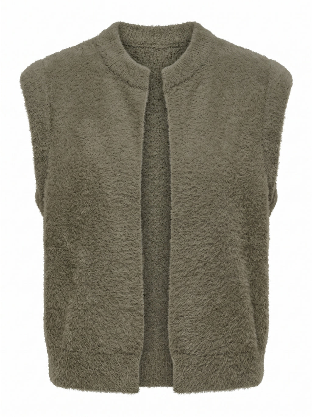 OPEN-FRONT FAUX FUR GILET
