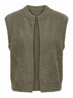 OPEN-FRONT FAUX FUR GILET