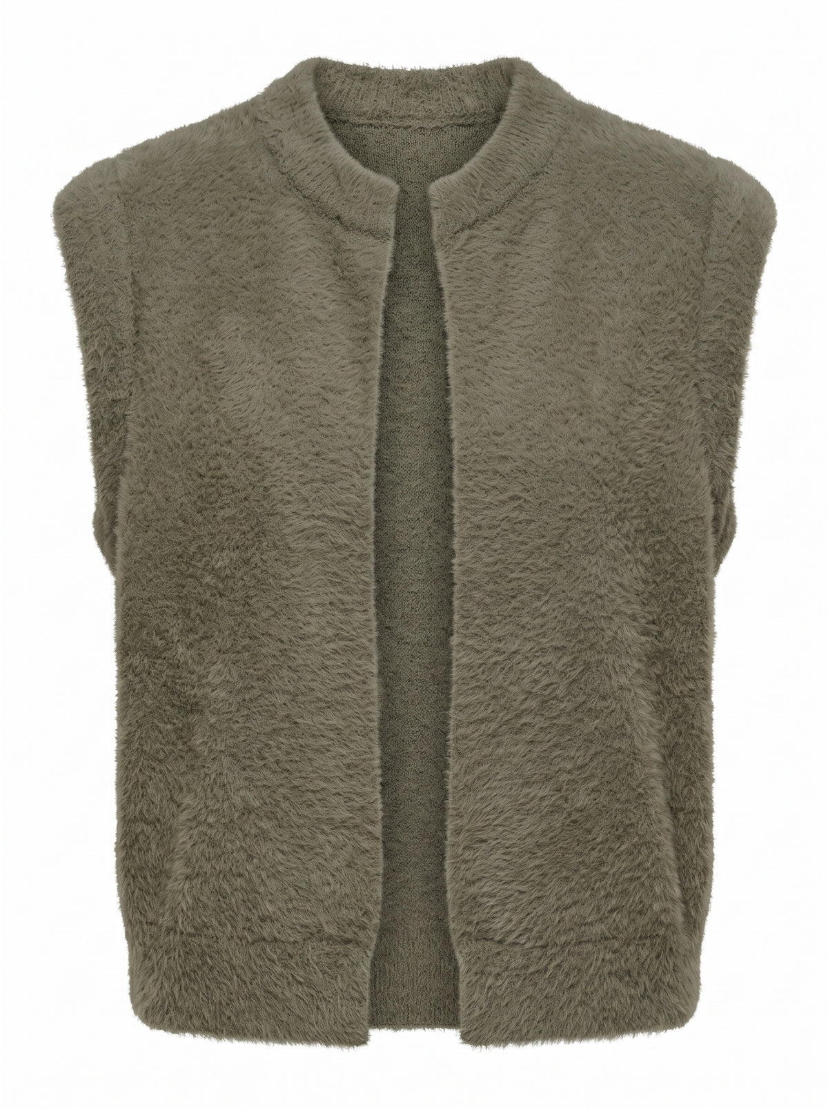 OPEN-FRONT FAUX FUR GILET