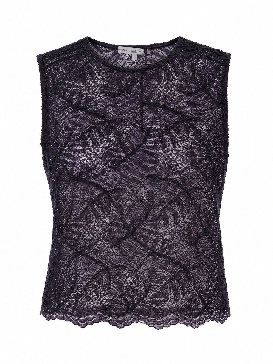 TEXTURED LACE SLEEVELESS