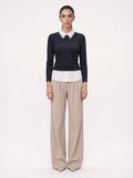 JEWELLED COLLAR SPARKLE KNIT SHIRT