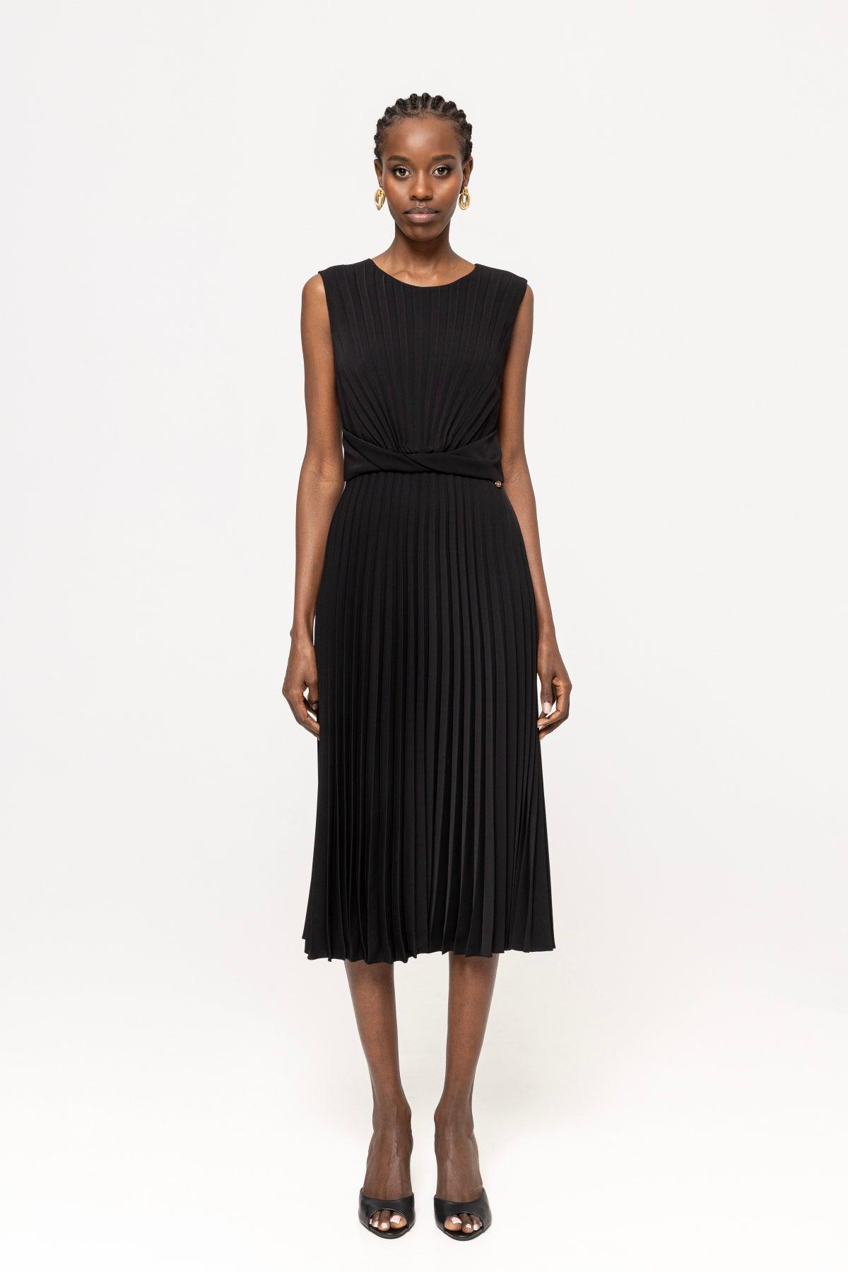 Pleated Midi Dress