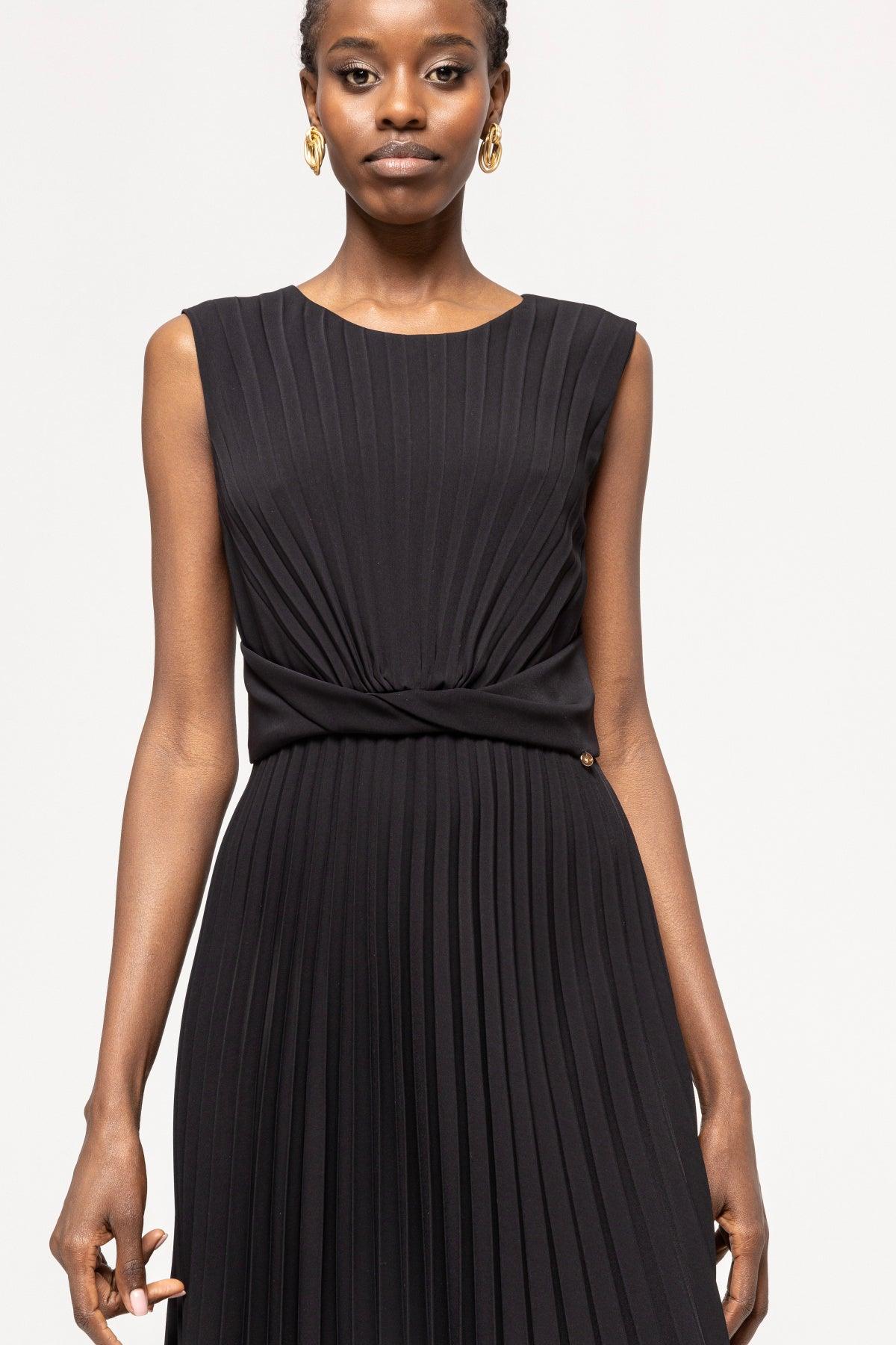 Pleated Midi Dress