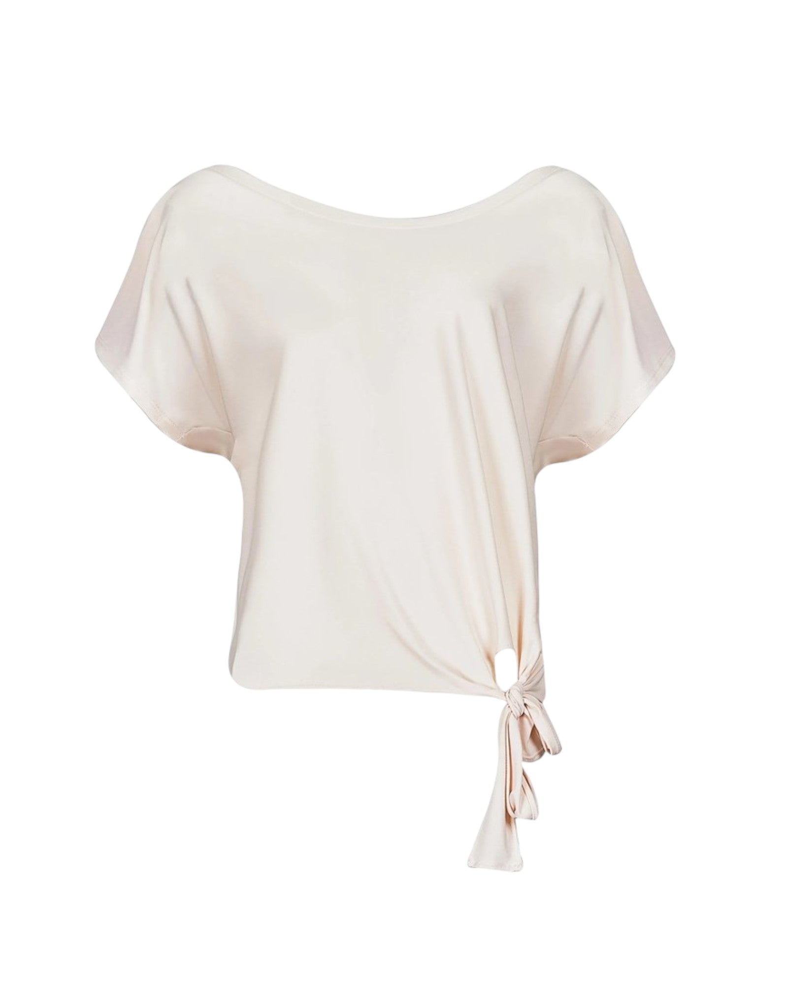 ASYMMETRIC DRAPE TIE-FRONT TOP