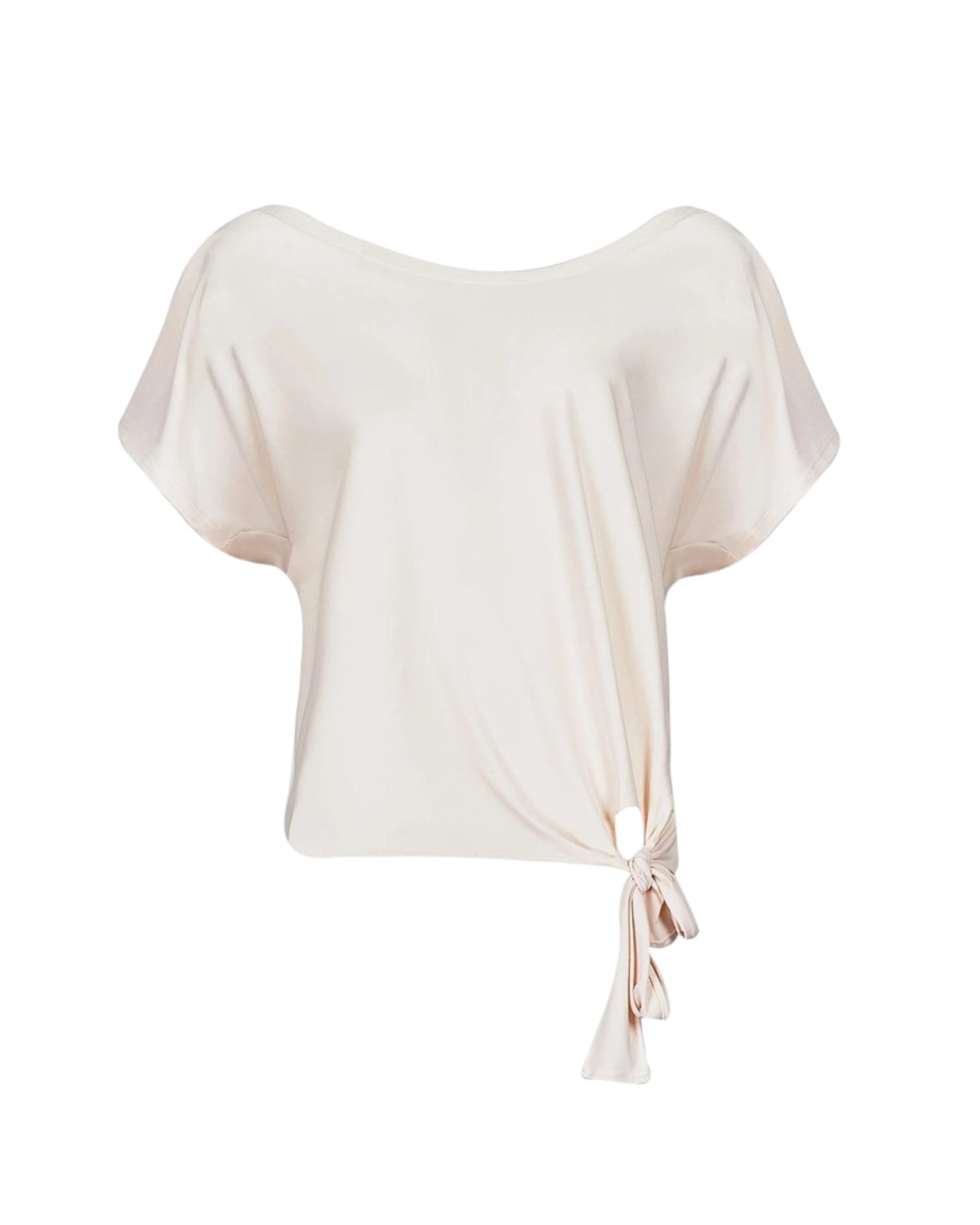ASYMMETRIC DRAPE TIE-FRONT TOP