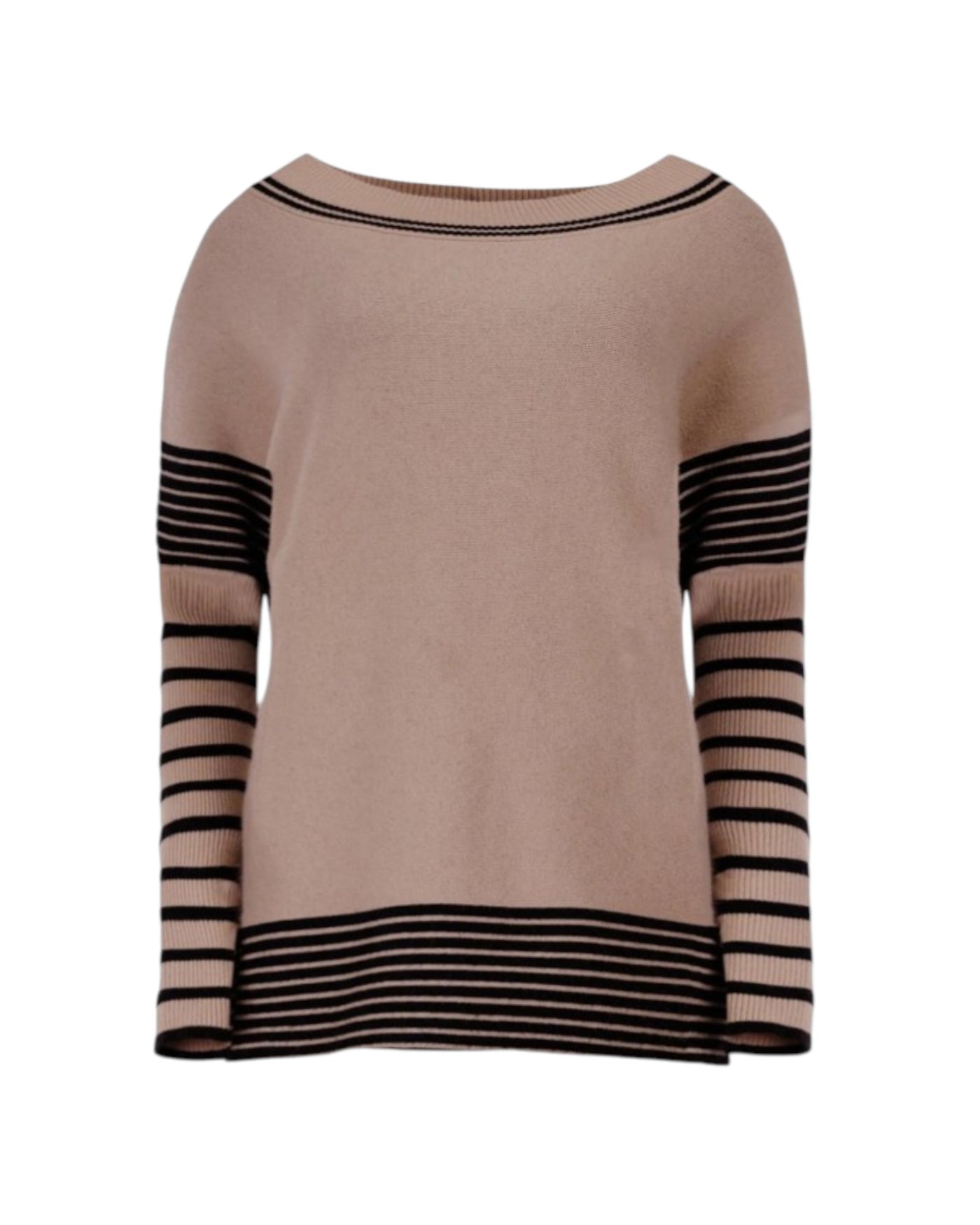 BOATNECK STRIPED KNIT SWEATER