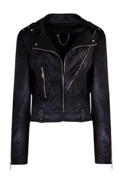 TEXTURED MOTO BIKER JACKET