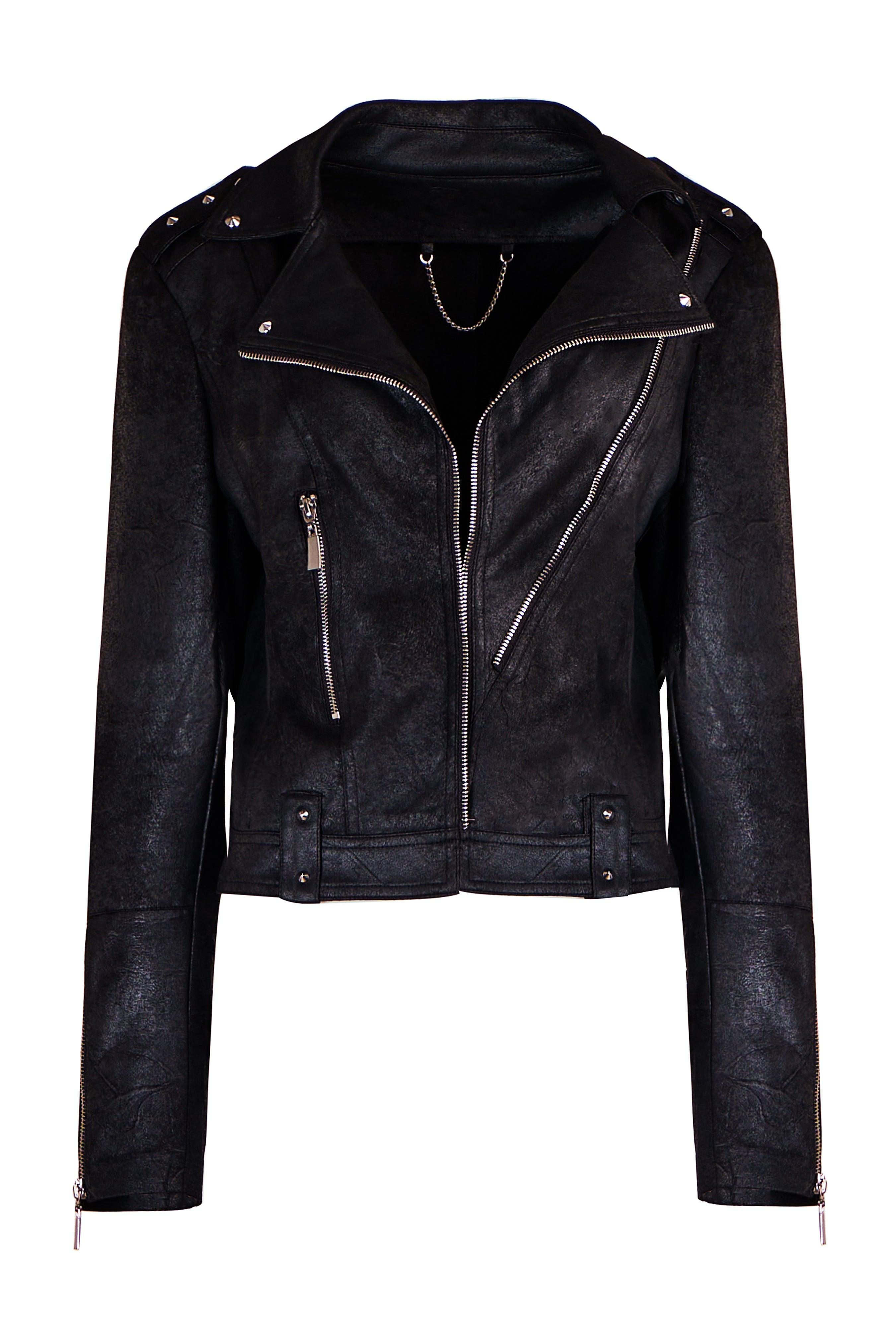 TEXTURED MOTO BIKER JACKET