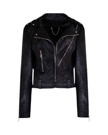 TEXTURED MOTO BIKER JACKET