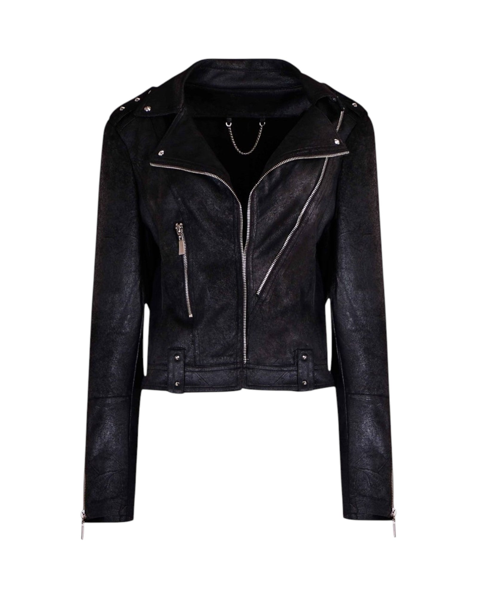 TEXTURED MOTO BIKER JACKET