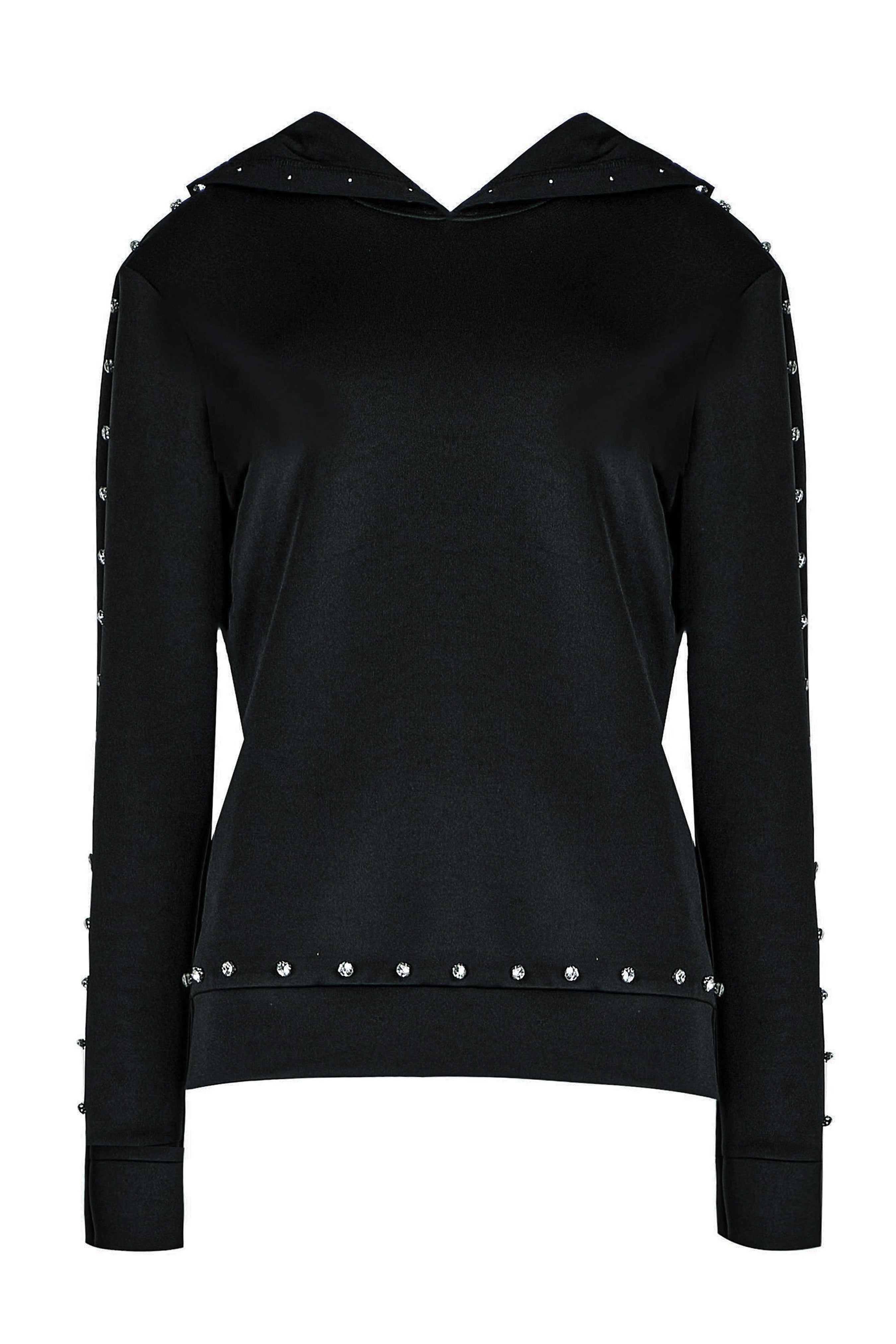 STUDDED HOODED SWEATSHIRT