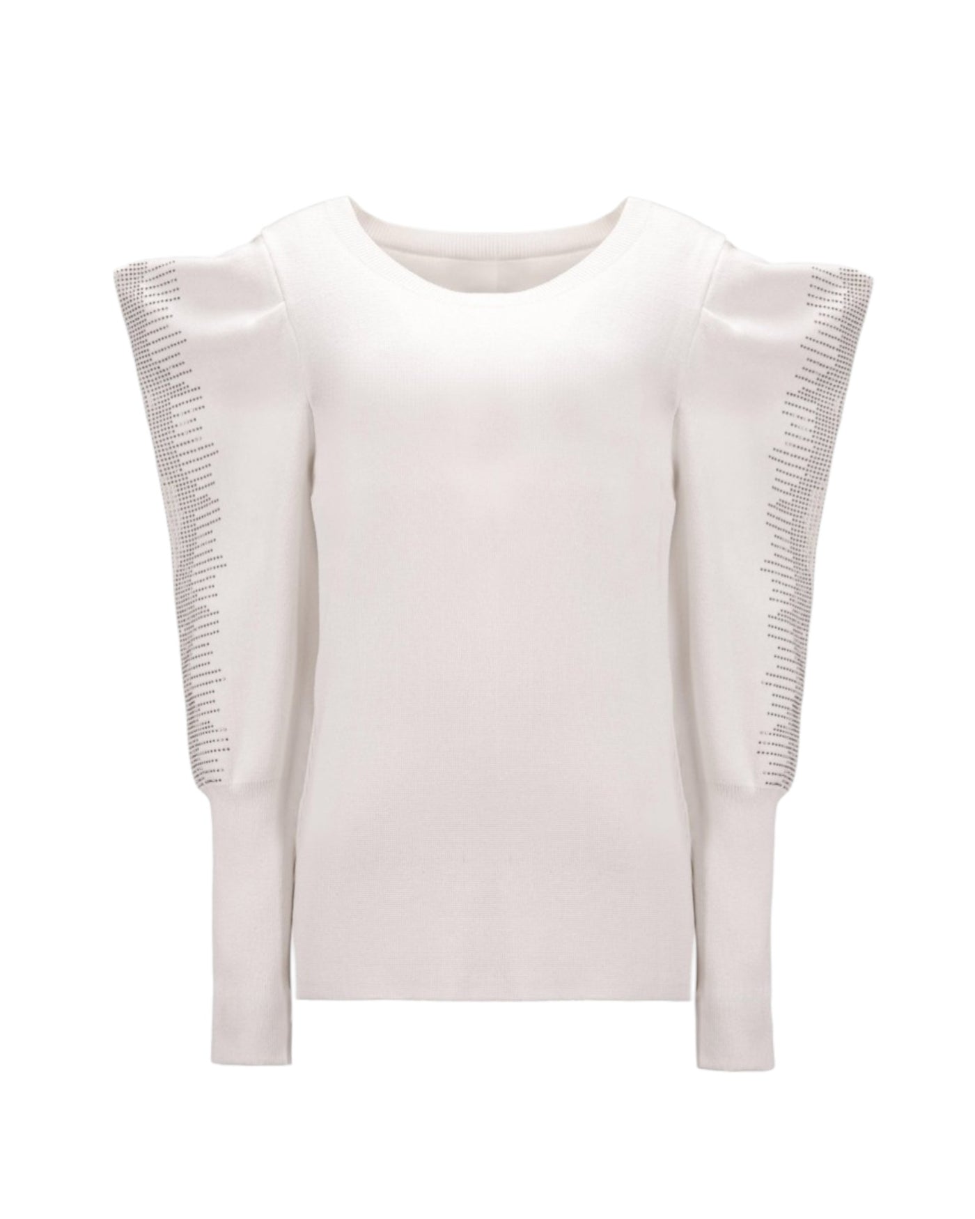 EMBELLISHED PUFF-SLEEVE SWEATSHIRT
