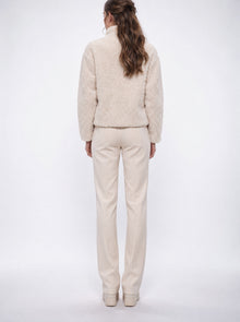 TEDDY ZIP JACKET WITH TAN TRIM
