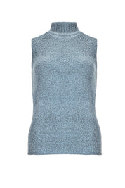SLEEVELESS TEXTURED KNIT TOP