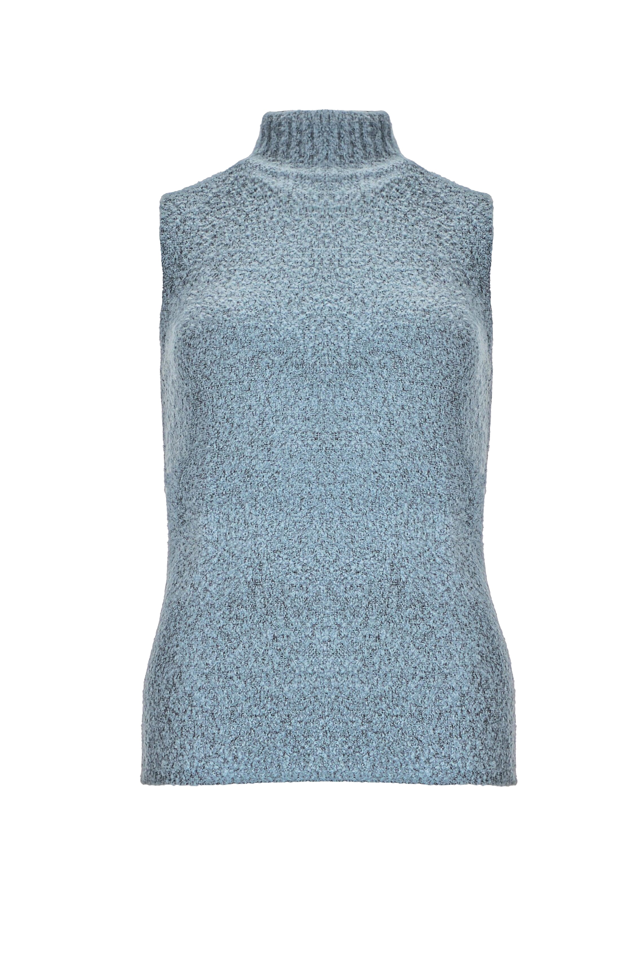 SLEEVELESS TEXTURED KNIT TOP
