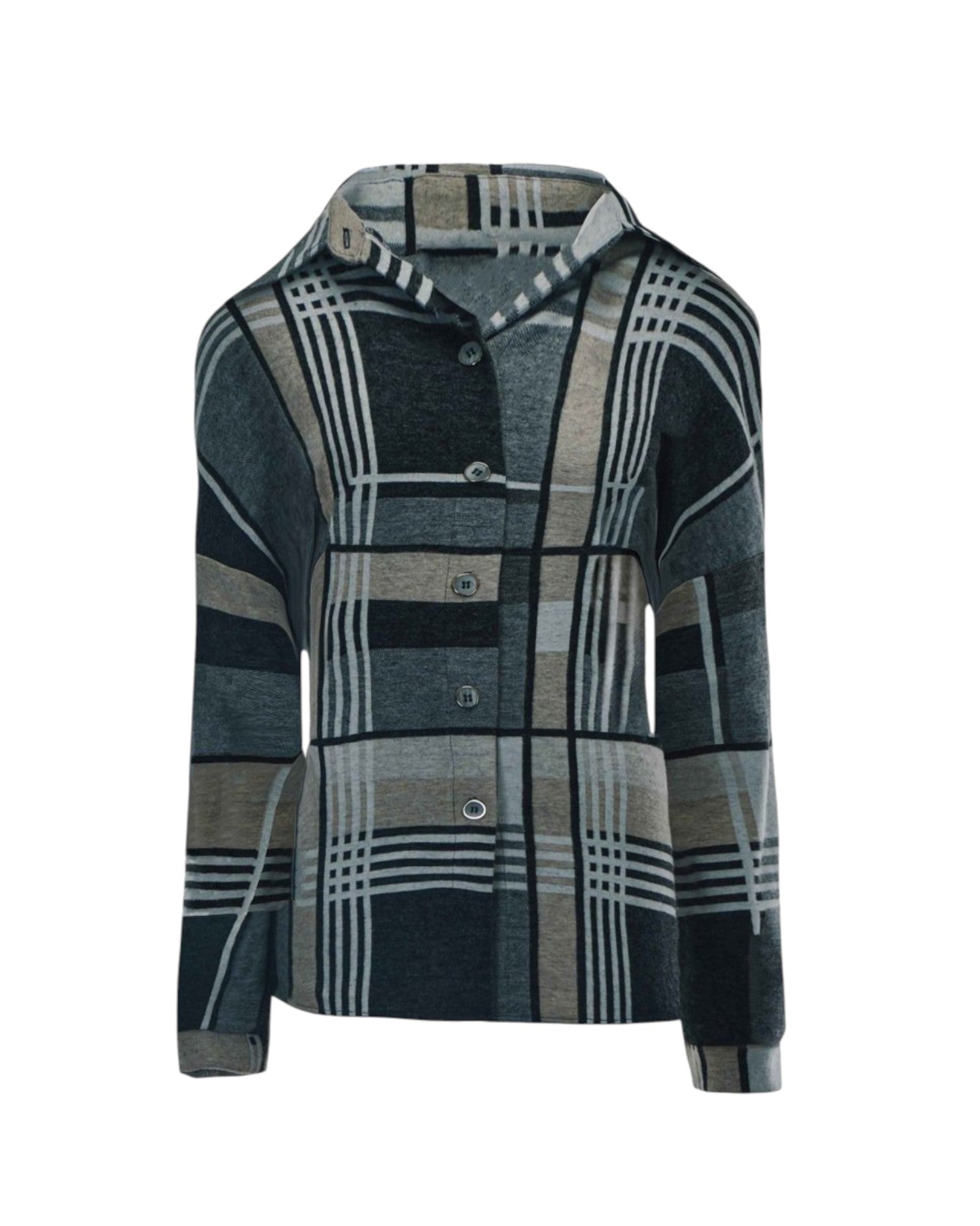 PLAID BUTTONED JACKET