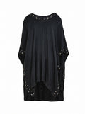 Black Cape With Pearl Details