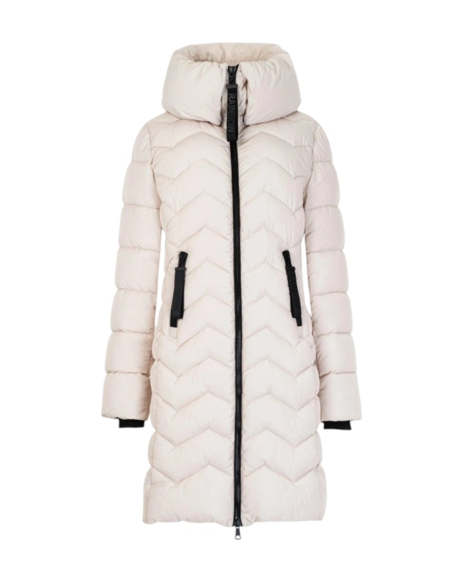 CHEVRON QUILTED LONG PUFFER