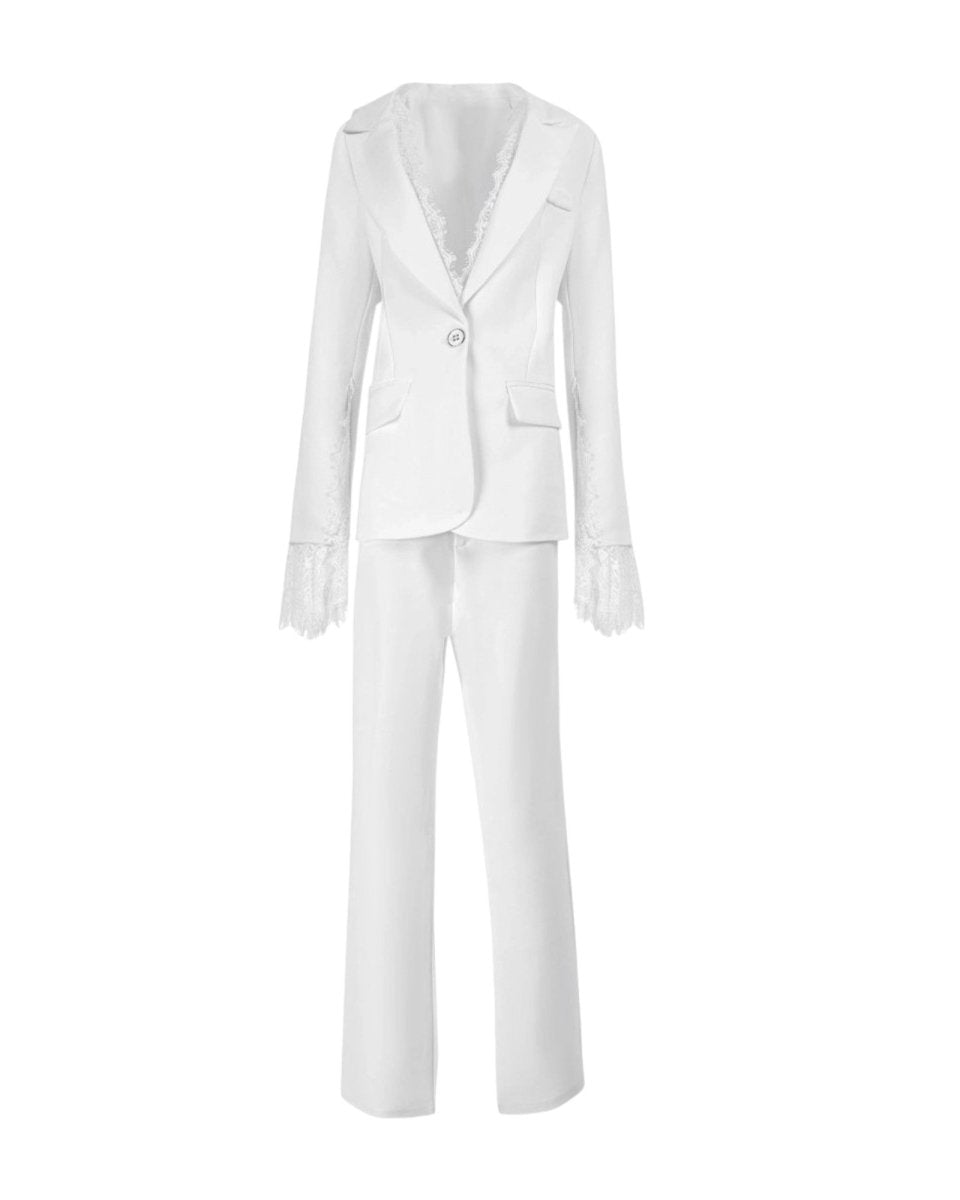 ELEGANT LACE-TRIMMED SUIT SET