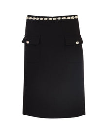 JEWEL-WAIST A-LINE SKIRT