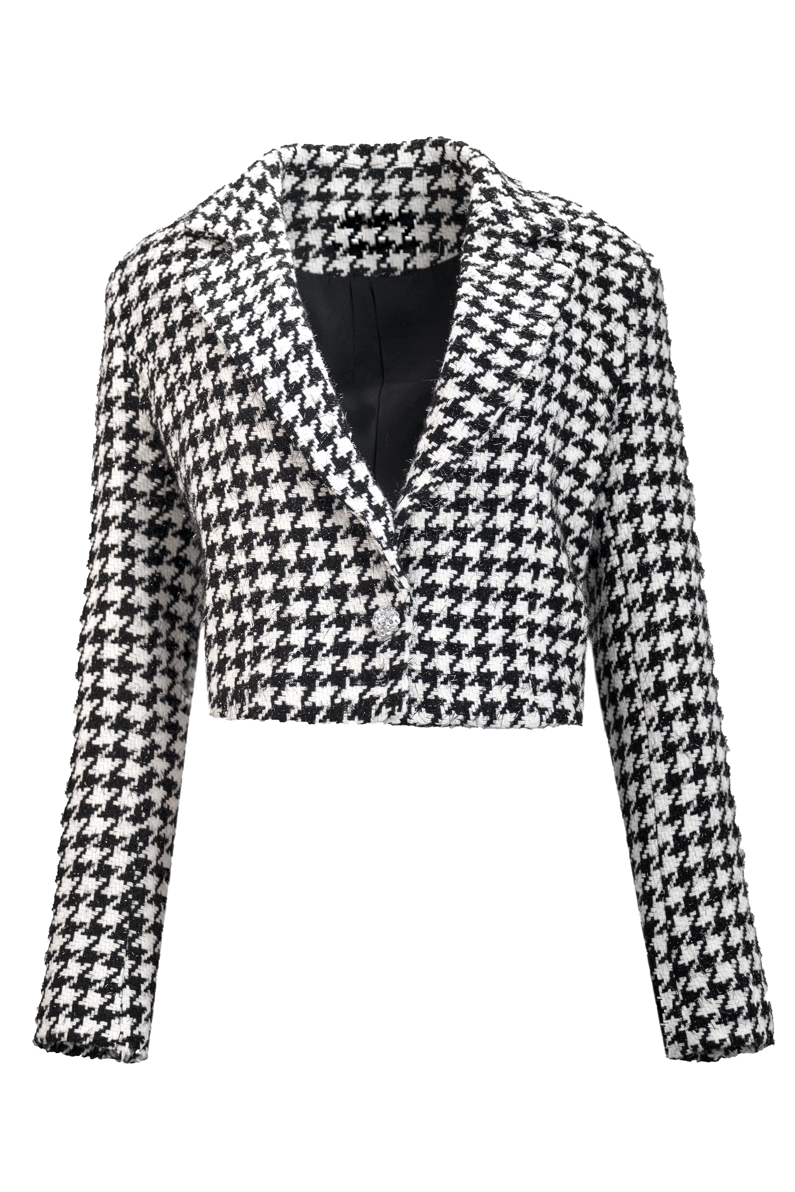 HOUNDSTOOTH CROPPED BLAZER