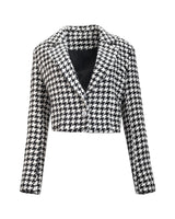 HOUNDSTOOTH CROPPED BLAZER
