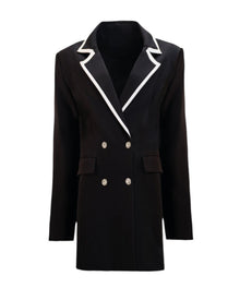 TAILORED CONTRAST-TRIM BLAZER
