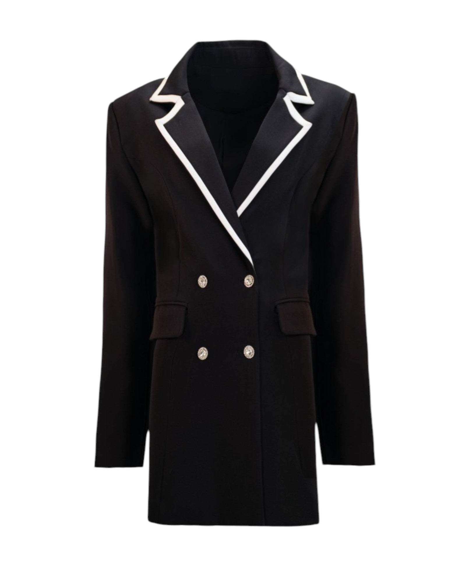 TAILORED CONTRAST-TRIM BLAZER