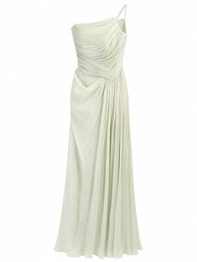 DRAPED ONE-SHOULDER GRECIAN GOWN