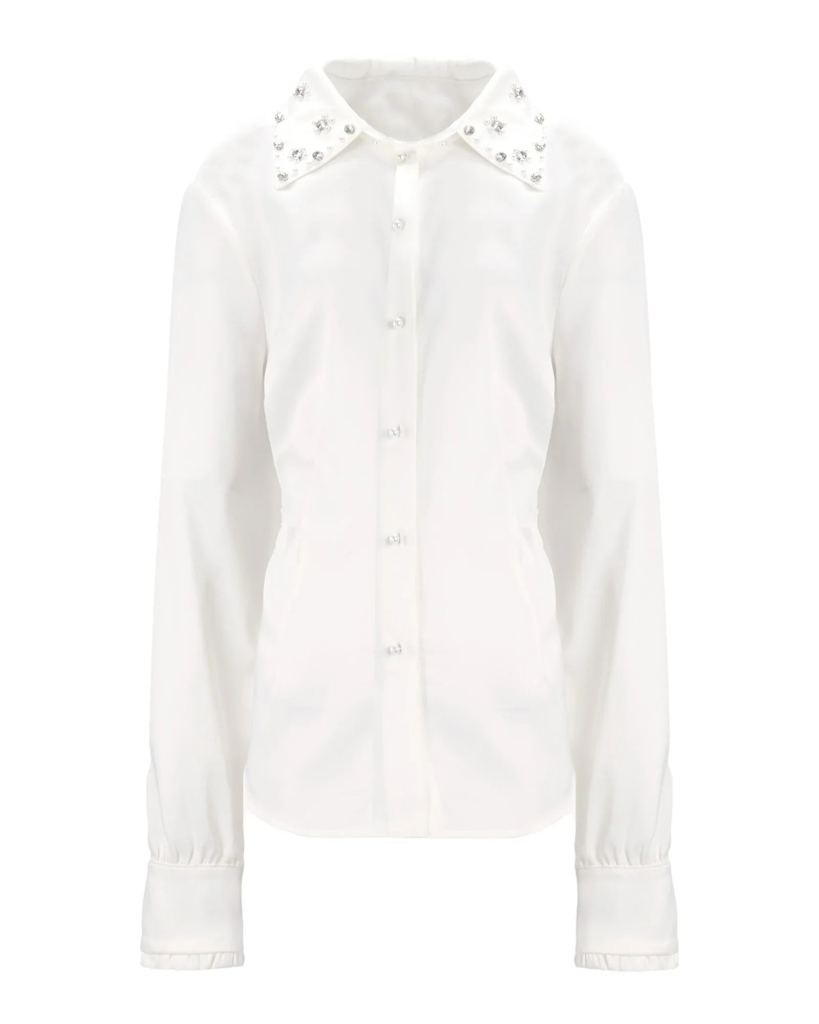EMBELLISHED COLLAR BUTTON BLOUSE