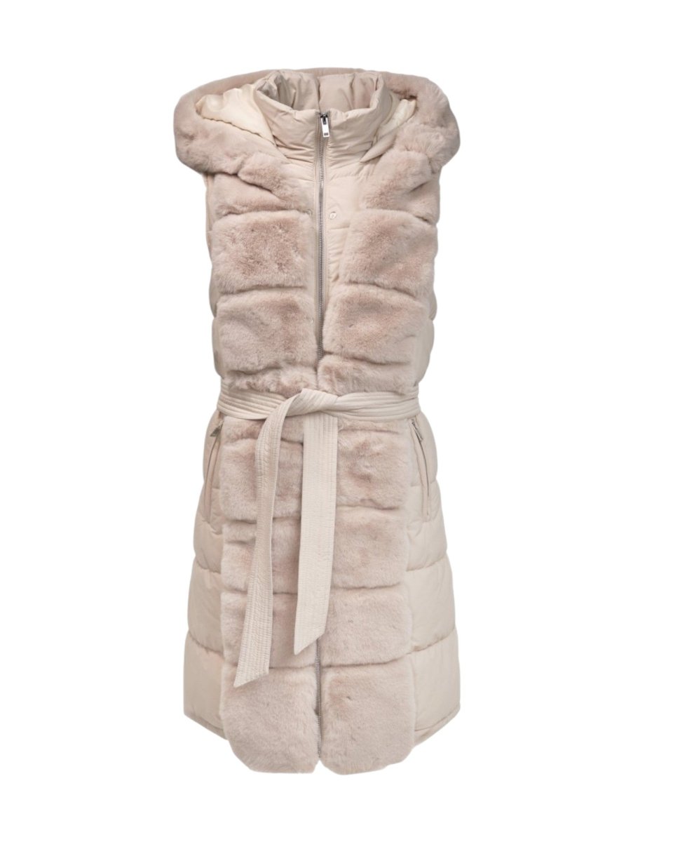 HOODED FUR GILET