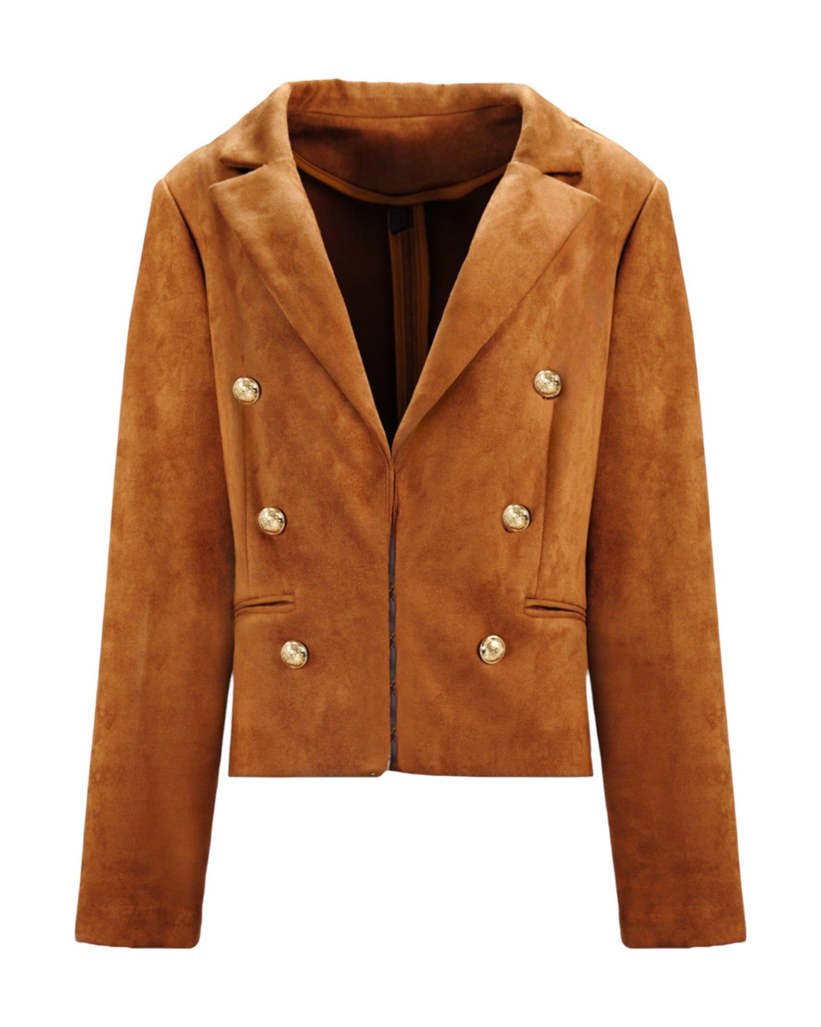 DOUBLE-BREASTED SUEDE BLAZER